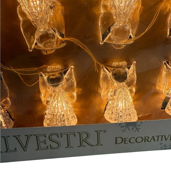 Vintage Silvestri Celestial Christmas 10 Lights Ornaments Clear Angels Cherub - Picture 2 of 5